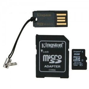 Card memorie Kingston Micro SDHC 16GB Clasa 10 UHS-I + Adaptor SD + USB Card reader - PC Garage
