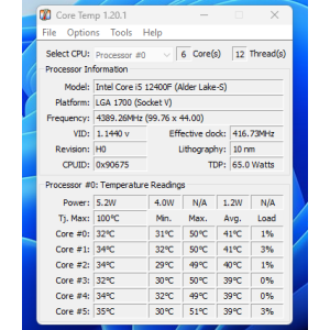 temperatura in desktop
