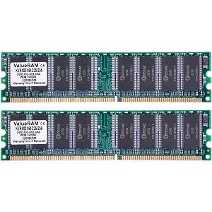 Kingston ValueRAM 1GB DDR 333MHz CL2.5 Non-ECC Dual Channel Kit