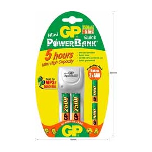 GP Batteries PowerBank PB25 + 2x AA 2500 mAh 2x AAA 850 mAh