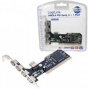 Logilink 1x PCI Male - 4x USB 2.0 Female Extern + 1x USB 2.0 Female Intern