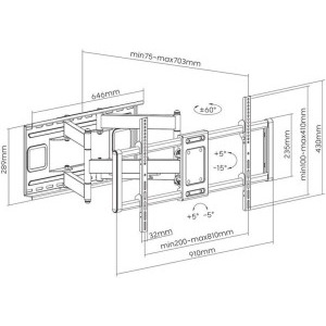 SBOX PLB-7486, 43 - 100 inch, negru