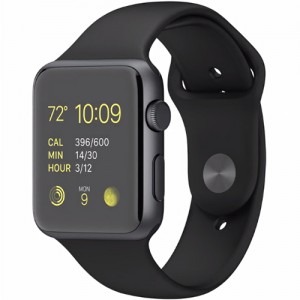 Apple Watch 1, Aluminium 42 mm, curea silicon, black-space grey