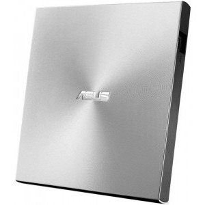 ASUS ZenDrive U9M, DVD writer extern 8X, ultra-subțire 13.9mm, suport M-DISC, compatibil cu USB tip C și tip A pentru Windows și Mac OS, Nero BackItUp, E-Green, Argintiu