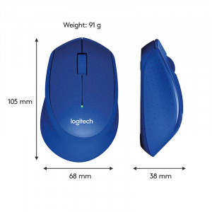 Logitech M330 Silent Plus, Wireless, Blue