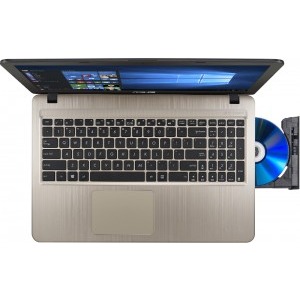 ASUS 15.6" X540SA, HD, Procesor Intel® Celeron® Quad Core N3150 (2M Cache, up to 2.08 GHz), 4GB, 500GB, GMA HD, FreeDos, Gold