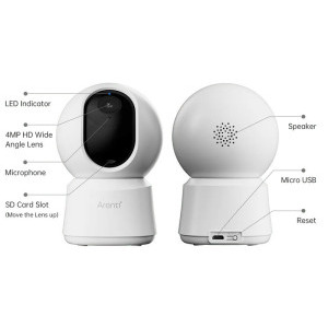 Arenti Camera de supraveghere interior P2Q, 4MP, Pan/Tilt, Wi-Fi Dual-Band
