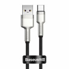 Cablu de date / adaptor Baseus Cafule, USB Male la USB-C Male, 66W, 1 m, Black