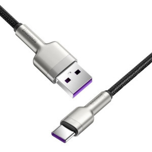 Baseus Cafule Metal, USB Male la USB-C Male, 66W, 2 m, Black