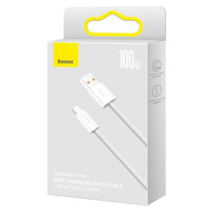 Baseus Dynamic, USB Male la USB-C Male, 100W, 2 m, White
