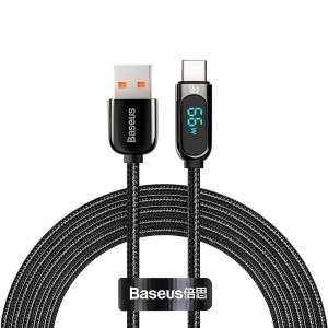 Cablu de date / adaptor Baseus Display, USB Male la USB-C Male, 66W, 2 m, Black