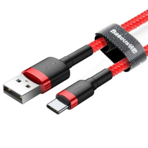Baseus Cafule, USB Male la USB-C Male, 2 m, Red-Black
