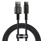 Cablu de date / adaptor Baseus Tungsten Gold, USB Male la USB-C Male, 100W, 1 m, Black