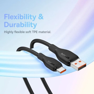 Baseus Pudding, USB Male la USB-C Male, 100W, 1.2 m, Black