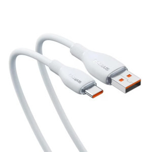 Baseus Pudding, USB Male la USB-C Male, 100W, 2 m, White