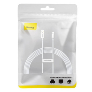 Baseus Superior, USB Male la USB-C Male, 2 m, White