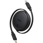 Cablu de date / adaptor Baseus Free2Pull Mini, USB-C Male la USB-C Male, 60W, 1 m, Black