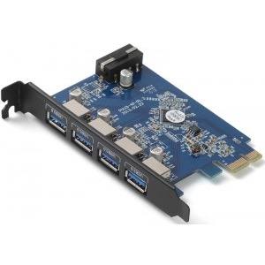 Orico PVU3-4P 1x PCI-E Male - 4x USB 3.0 Female PCI-Express Card