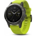 Garmin Fenix 5 gri inchis, curea silicon galben GPS + HR