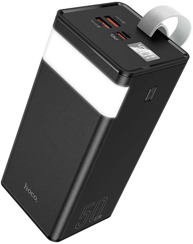 Baterie externa Hoco J86A, 50000 mAh, 2x USB, 1x USB-C, Black, cu tehnologia Quick Charge 3.0 si Power Delivery (PD)