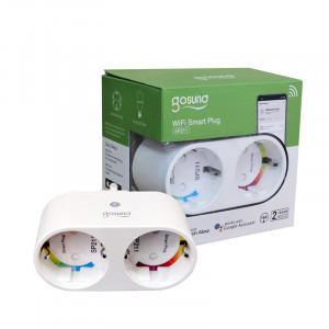Gosund Priza smart dubla SP211, Control prin aplicatie, Programare si timer, 3680 W, 16 A