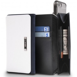 Ringke Husa de protectie tip portofe alb/albastru pentru iPhone 6 si 6S + folie protectie Ringke