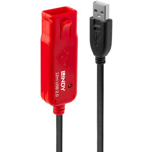 Cablu periferice LINDY Extensie USB tip A 2.0 Male la USB tip A 2.0 Female, 12 m, Activ, Negru