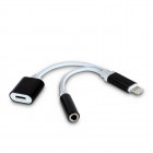 Cablu de date / adaptor Inter-Tech 1x Lightning Male la 1x 3.5mm Jack Female / Lightning Female