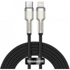 Cablu de date / adaptor Baseus Cafule Metal, CATLJK-01, USB-C Male la Lightning Male, 0.25 m, Black