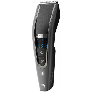 Philips Philips Seria 5000 HC5632/15, Tehnologie Trim-n-Flow Pro, Cap de tuns metalic, Lame otel inoxidabil, 90 min utilizare fara fir, 28 setari lungime, Mod Turbo, Husa de transport, Negru