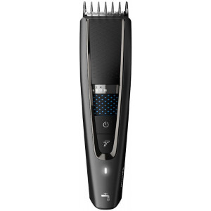 Philips Philips Seria 5000 HC5632/15, Tehnologie Trim-n-Flow Pro, Cap de tuns metalic, Lame otel inoxidabil, 90 min utilizare fara fir, 28 setari lungime, Mod Turbo, Husa de transport, Negru