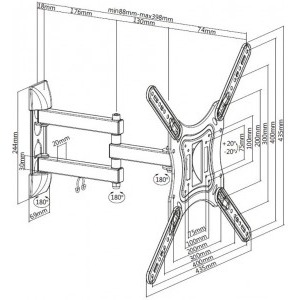 A+ SPB5143, 23 - 55 inch, negru