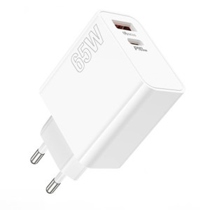 Lamtech 1x USB, 1x USB-C, Quick Charge 65W, White