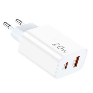 Incarcator retea Lamtech LAM023527, 1x USB, 1x USB-C, 20W, Quick Charge, Power Delivery, White