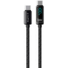 Cablu de date / adaptor Havit CB6247, USB-C Male la USB-C Male, 5A, 2 m, Fast PD 100W, Afisaj Digital, aliaj din zinc, Black