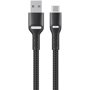 Cablu de date / adaptor Havit CB6217, USB Male la USB-C Male, 1 m, Black