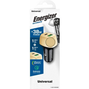 Energizer D38BG, 1x USB-C, 1x USB, 38W, Black/Gold
