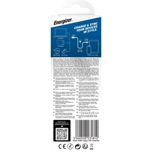 Energizer USB Male la Lightning Male, braided nylon, 2 m, Blue
