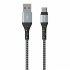 Cablu de date / adaptor Energizer USB Male la USB-C Male, braided nylon, 2 m, Silver