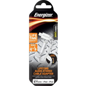 Energizer C41EUJALIAT, adaptor Lightning Male la Jack 3.5 mm Female, 0.1 m, White