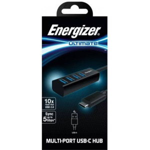 Energizer 1x USB-C 3.1 Male - 4x USB 3.0 Female, negru