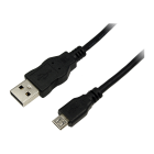 Cablu de date / adaptor Logilink USB Male la microUSB Male, 0.6 m, Black