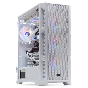 Gaming DRAGON Epic Alb, Intel i5-14600 2.7GHz, 32GB DDR5, 2TB SSD, RTX 4060 Ti 16GB GDDR6, Iluminare RGB