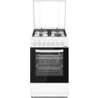 Aragaz Heinner HFSC-S65MIXF-WH, 4 arzatoare, Mixt, Dispozitiv de siguranta, Grill, 50 cm, Alb