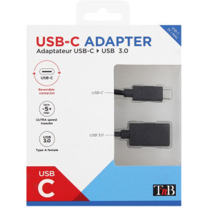 TnB USB tip A 3.0 Female la USB-C Male, 0.10 m, Negru