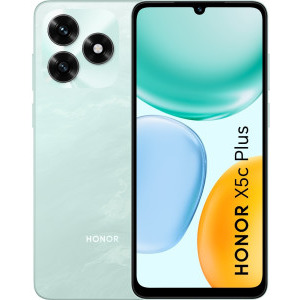 Smartphone Honor X5c Plus, 64GB, 4GB RAM, Dual SIM, 4G, Tri-Camera, Ocean Cyan + casti Honor Choice Earbuds X7e Active