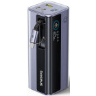 Baterie externa Baseus EnerGeek GR11, 20000 mAh, 1x USB, 2x USB-C, 145 W, Display, Cablu USB-C integrat, Grey