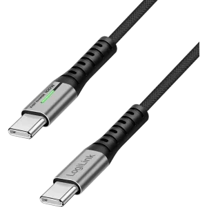 Cablu de date / adaptor Logilink CU0434 USB-C Male la USB-C Male, 100 W, 2 m, Black