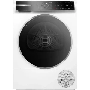 Bosch WQB246CNBY, Pompa de caldura, 9 kg, Clasa B, AutoDry, Smart Dry, Self Cleaning Condenser, Home Connect, Iluminare interioara, Alb