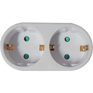 Spacer SPMS-2-WH 2x Schuko, White